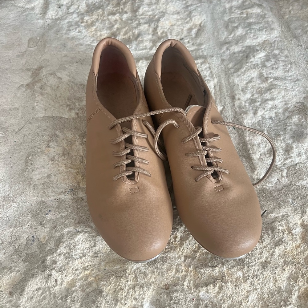 Tan Lace-Up Leather Tap Shoes
